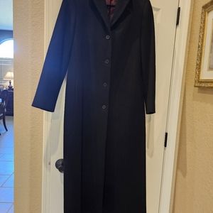 Gorgeous Ladies Anne Klein Full Ankle Length Black Wool Coat* Circa 2001*Size 8